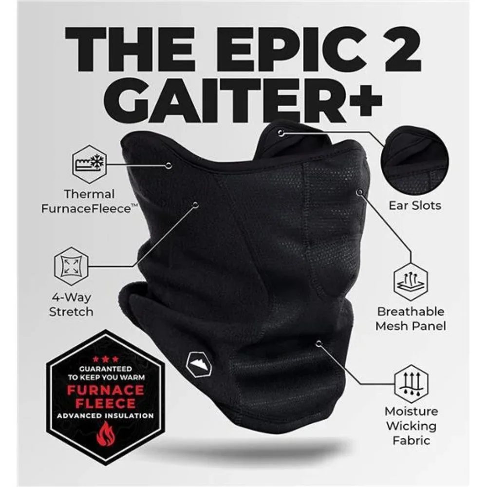 Winter Face Mask & Ski Mask Neck Gaiter - Cold Weather Half Balaclava